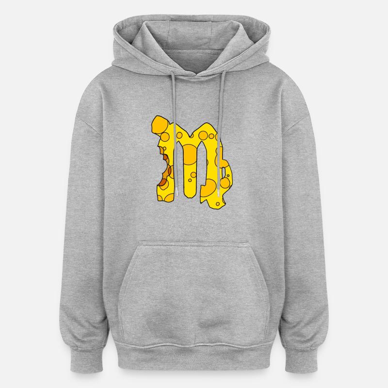 Signe du zodiaque Vierge - Sweat à capuche oversize unisexe - gris chiné