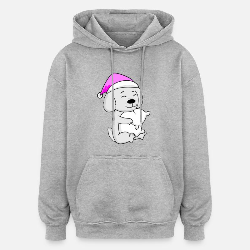 Chien race de chien Malteser - Sweat à capuche oversize unisexe - gris chiné