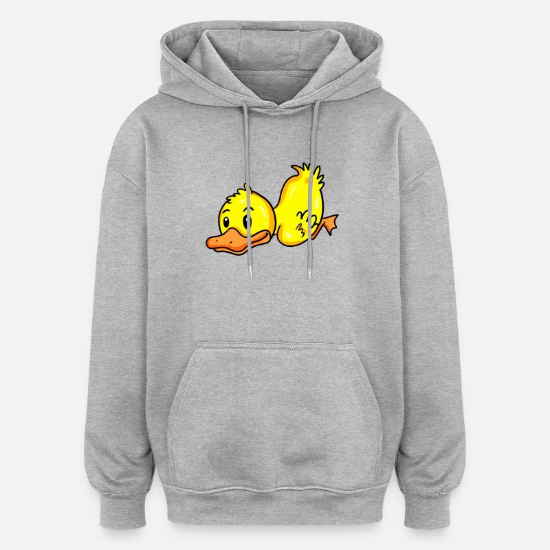 Canard - Sweat à capuche oversize unisexe - gris chiné