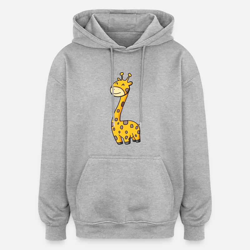 Drôle drôle de girafe - Sweat à capuche oversize unisexe - gris chiné