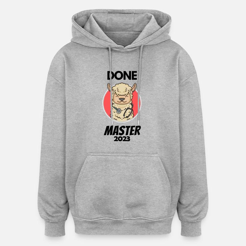 Master 2023 - Sweat à capuche oversize unisexe - gris chiné
