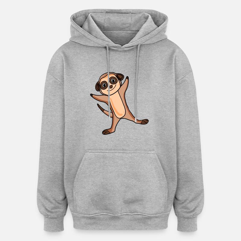 Suricate - Sweat à capuche oversize unisexe - gris chiné