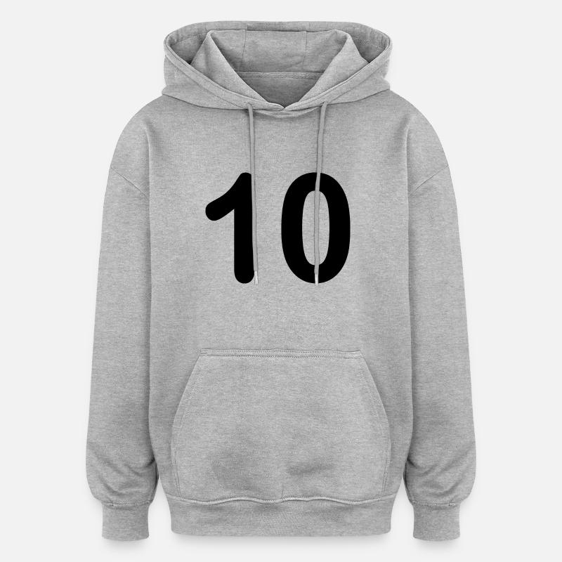 10 - Sweat à capuche oversize unisexe - gris chiné