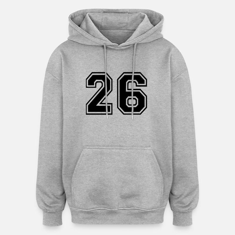 26 - Sweat à capuche oversize unisexe - gris chiné