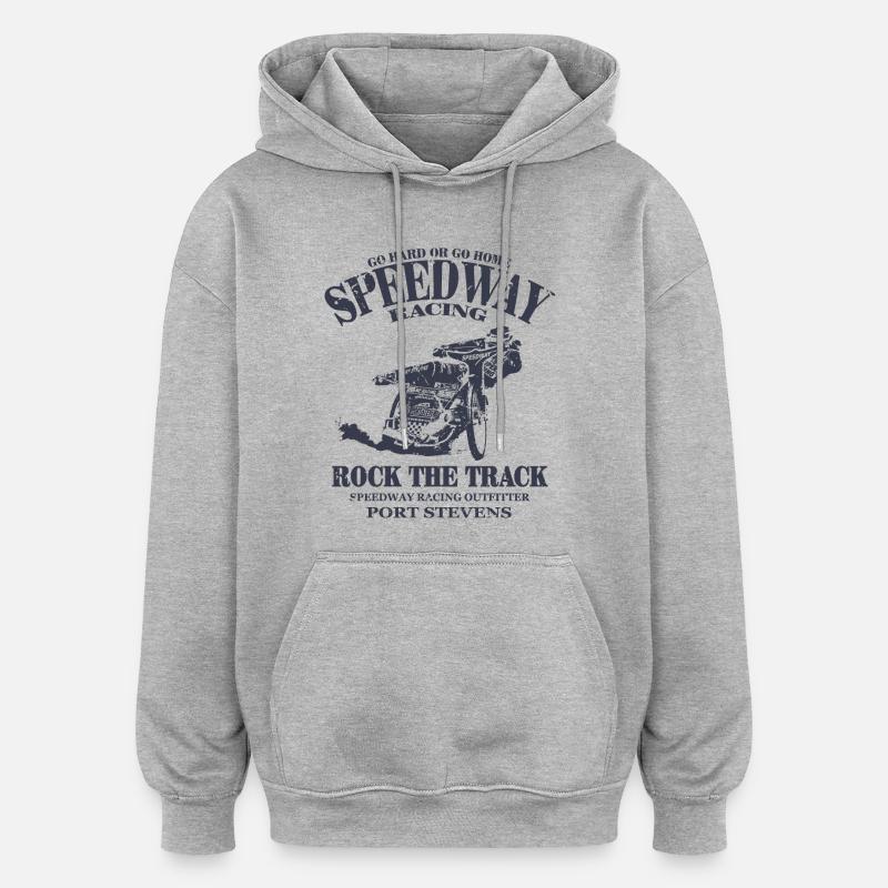 Speedway Racing - Sweat à capuche oversize unisexe - gris chiné