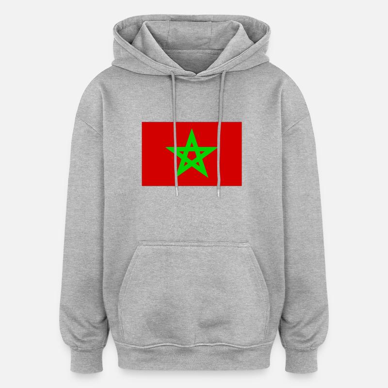 Maroc - Sweat à capuche oversize unisexe - gris chiné