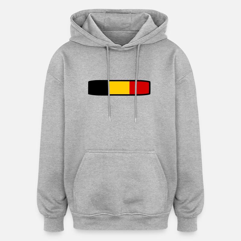 Drapeau belge - Sweat à capuche oversize unisexe - gris chiné