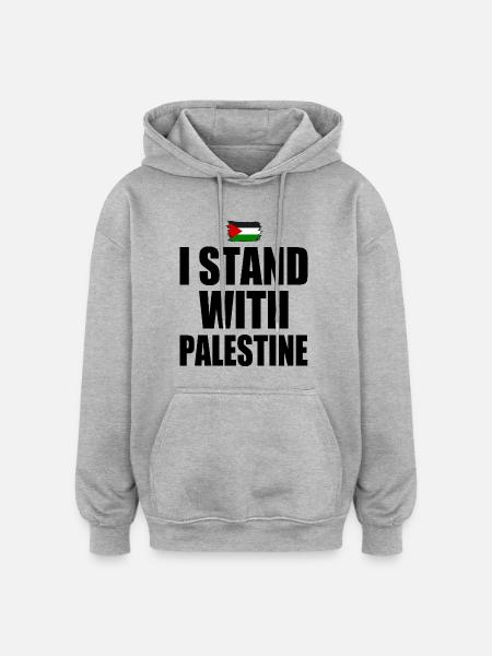 I Stand with palestine - Oversized Unisex Hoodie - heather grey