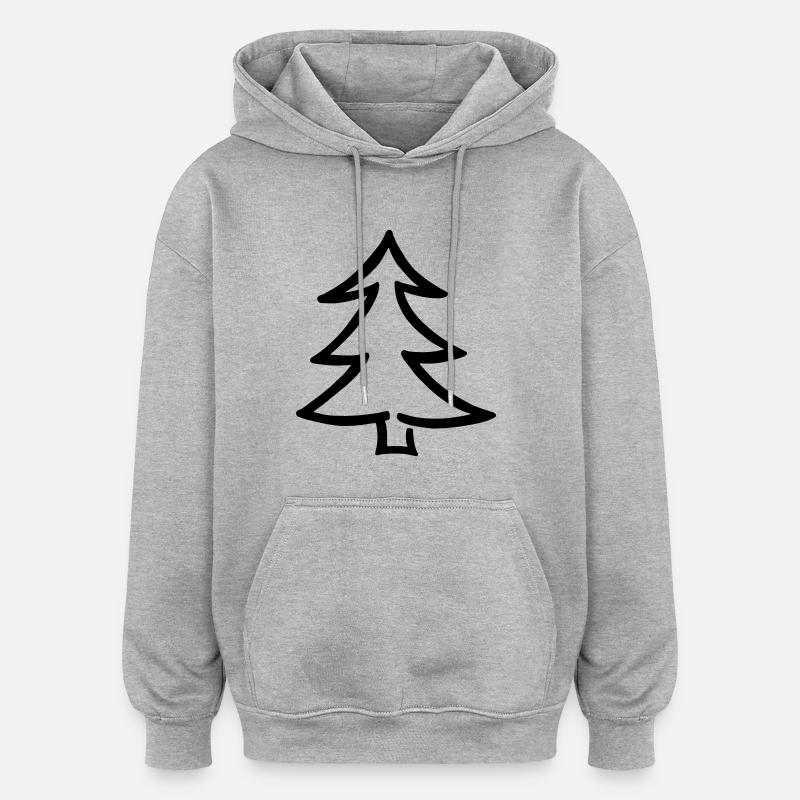 Arbre de Noël - Sweat à capuche oversize unisexe - gris chiné