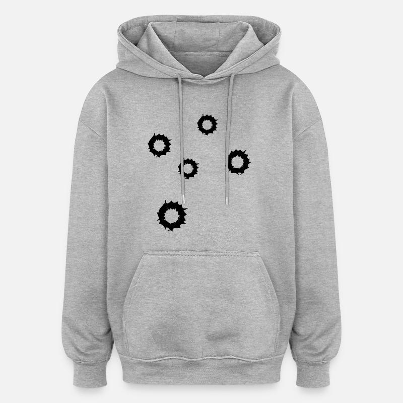 Bullets - Sweat à capuche oversize unisexe - gris chiné