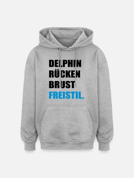 schwimmen - Oversized Unisex Hoodie - Grau meliert