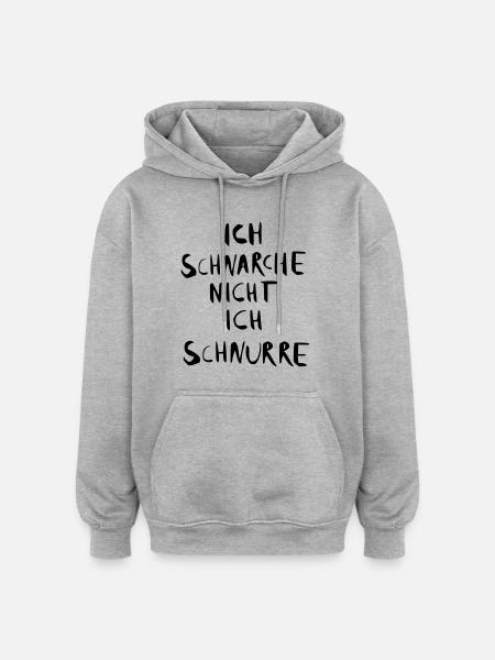 ich schnarche nicht - Oversized Unisex Hoodie - Grau meliert