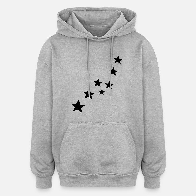 stars - Sweat à capuche oversize unisexe - gris chiné