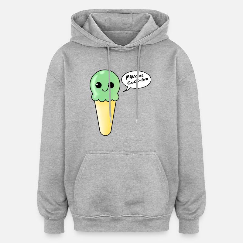 Mint Icecream - Massive Cock-end - Oversized Unisex Hoodie - heather grey