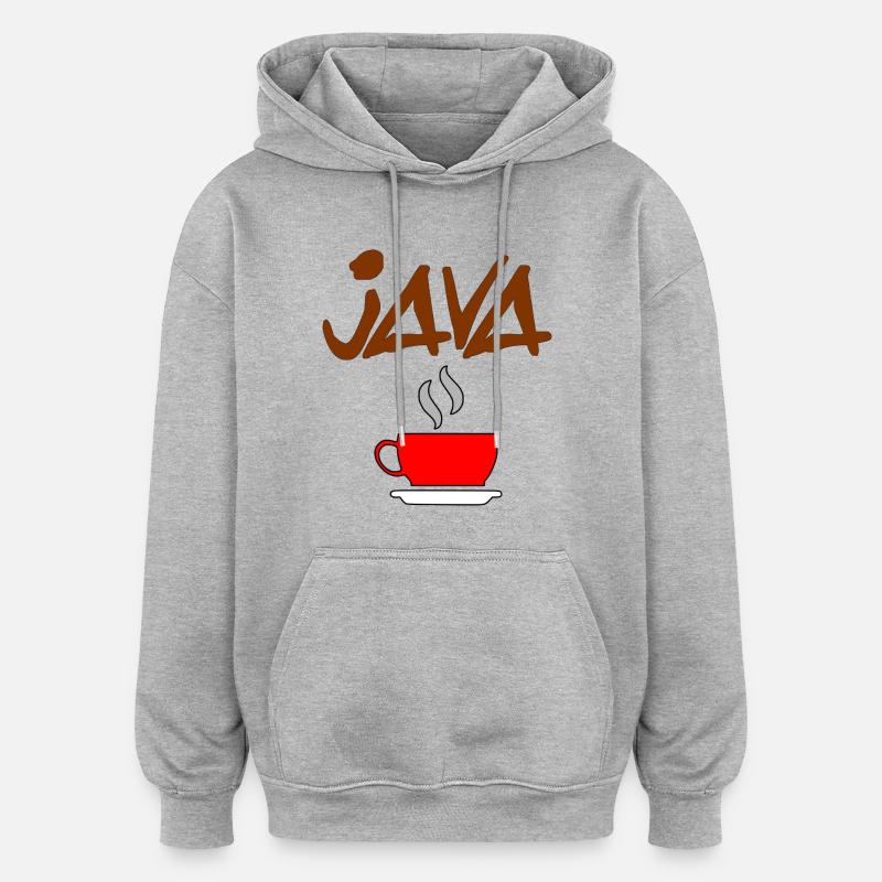 java coffee - Oversized Unisex Hoodie - heather grey