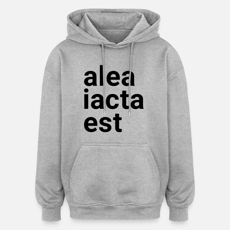 Alea iacta - Sweat à capuche oversize unisexe - gris chiné