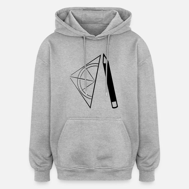 Géo-triangle - Sweat à capuche oversize unisexe - gris chiné