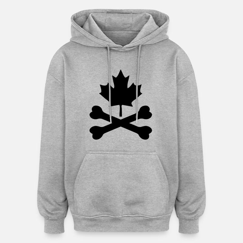 bad canada ahorn - Sweat à capuche oversize unisexe - gris chiné