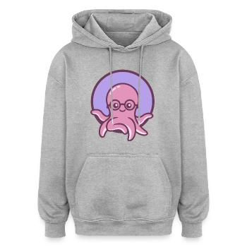 The Little Octopus - Oversized Unisex Hoodie - heather grey - Front - Noah (186cm)