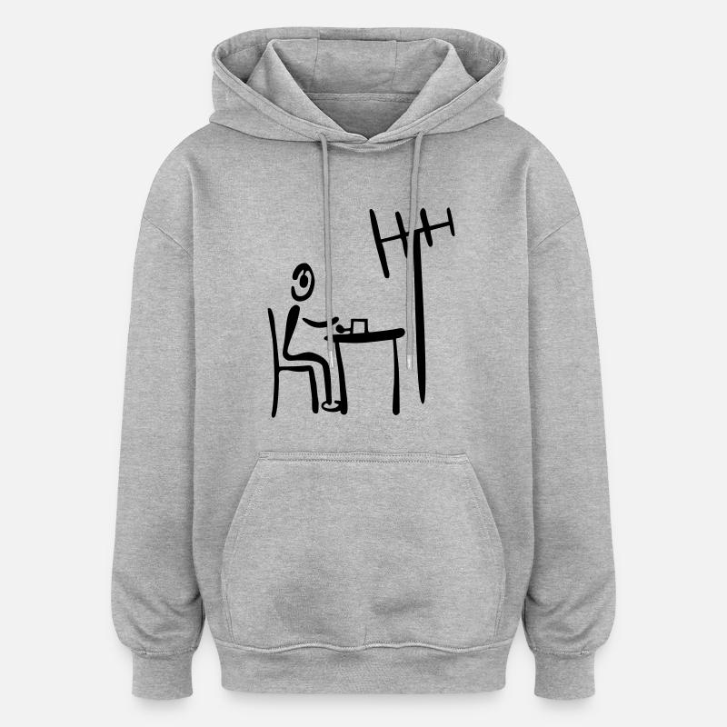 Morse - Oversized Unisex Hoodie - heather grey