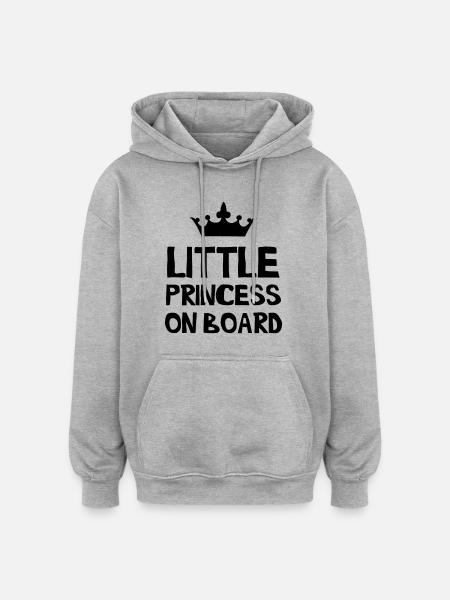 Little Princesse on Board - Sweat à capuche oversize unisexe - gris chiné