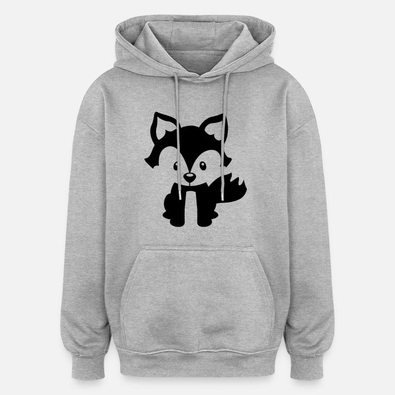 Süßer Fuchs - Oversized Unisex Hoodie - Grau meliert