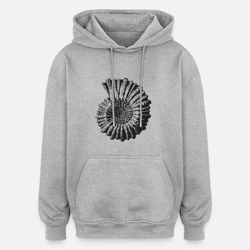 Escargot de pierre rétro - Sweat à capuche oversize unisexe - gris chiné