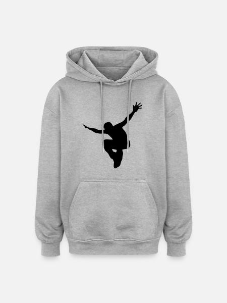 Jump! - Oversized Unisex Hoodie - Grau meliert