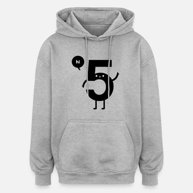 hi 5 - Sweat à capuche oversize unisexe - gris chiné