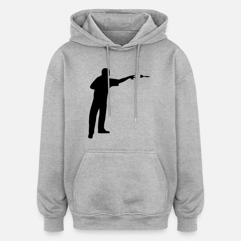 Darts - Sweat à capuche oversize unisexe - gris chiné