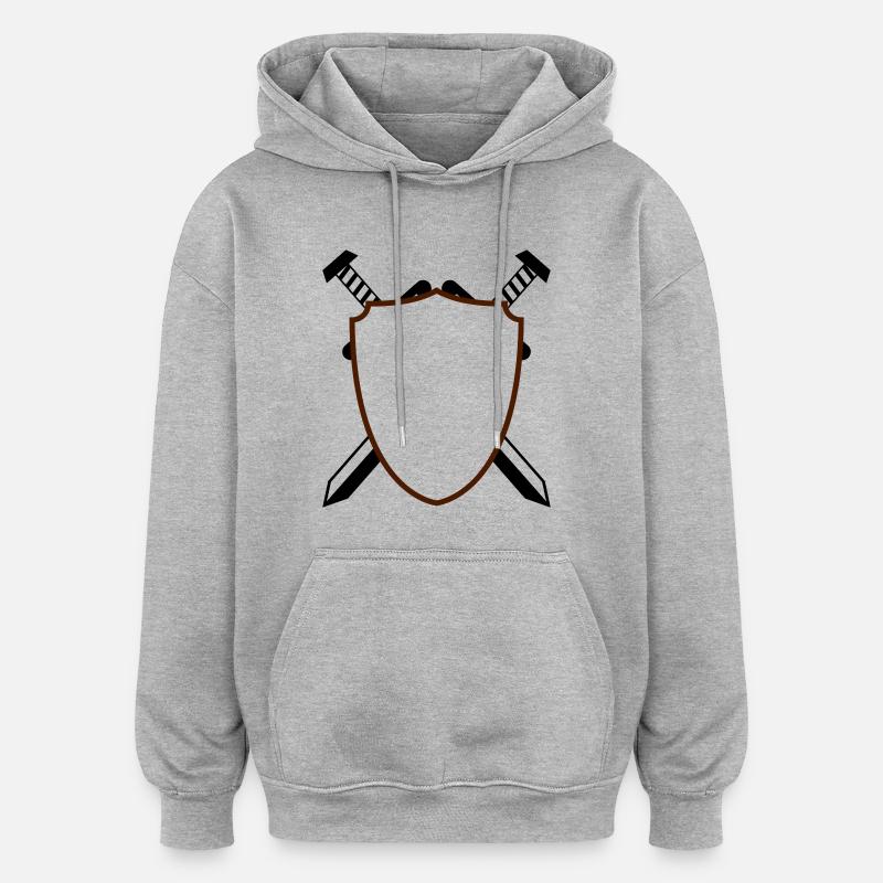 Blason - Sweat à capuche oversize unisexe - gris chiné