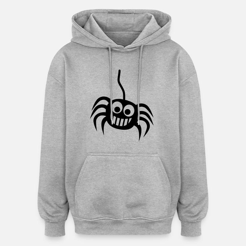 Araignée - Sweat à capuche oversize unisexe - gris chiné