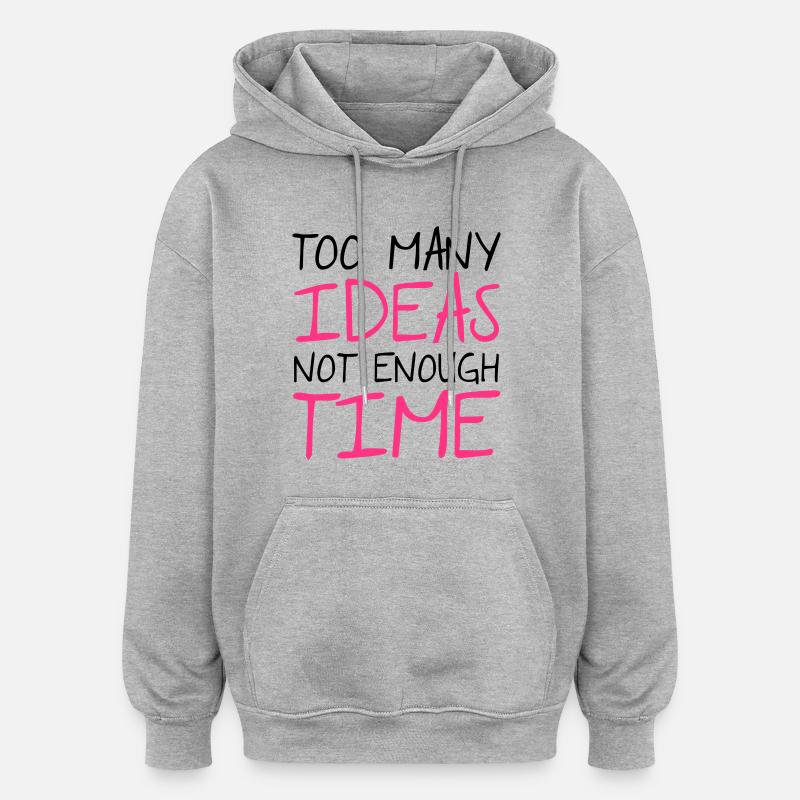 Ideas - Sweat à capuche oversize unisexe - gris chiné