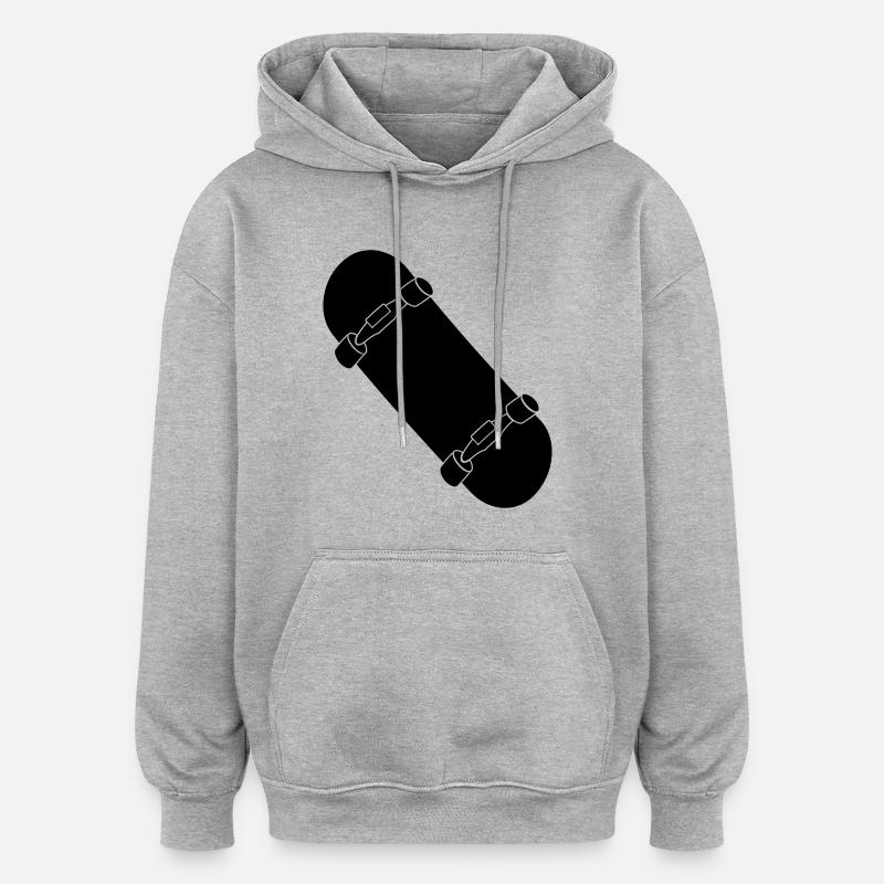 Skateboard - Sweat à capuche oversize unisexe - gris chiné