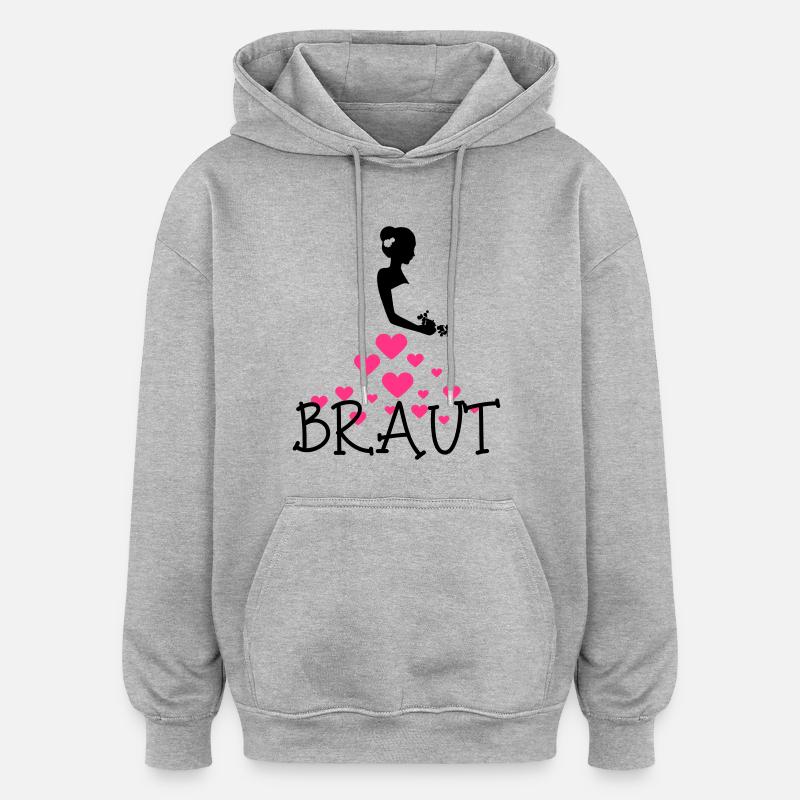 braut_4_3f - Sweat à capuche oversize unisexe - gris chiné