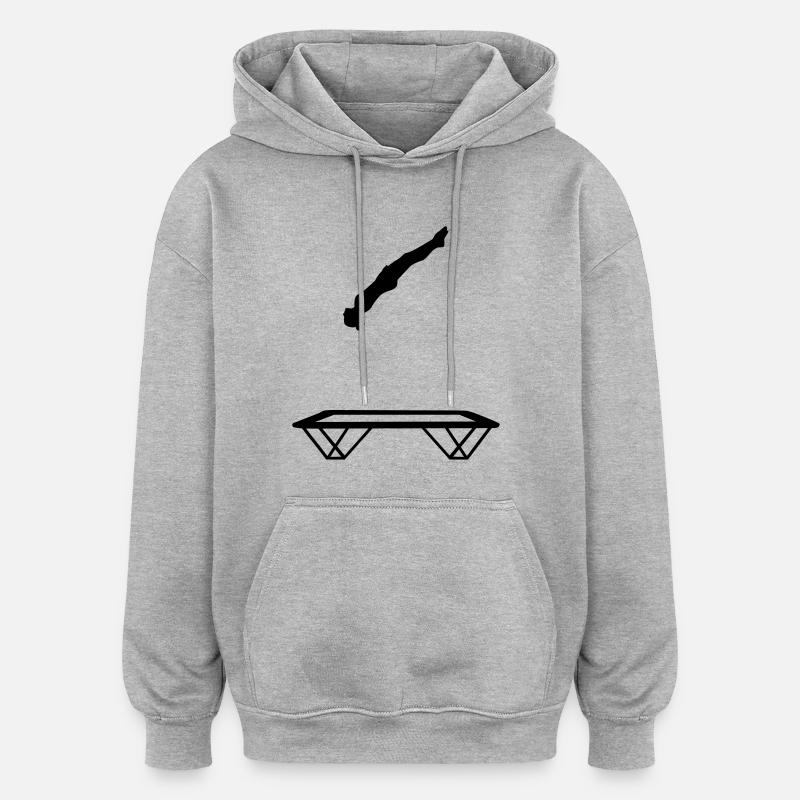 Trampolin - Oversized Unisex Hoodie - Grau meliert