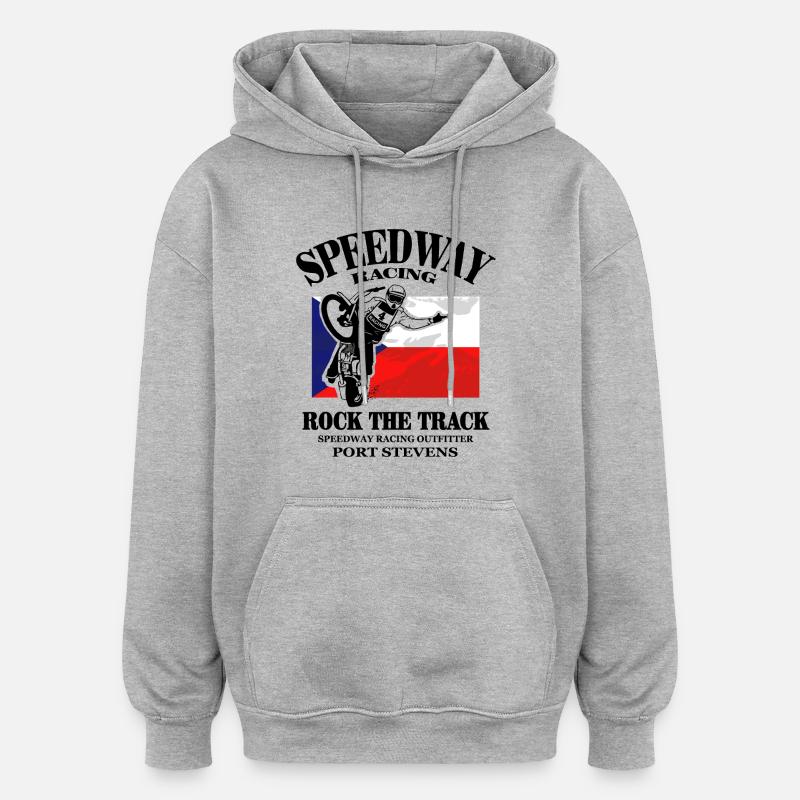 Speedway - Czech Republic Flag - Sweat à capuche oversize unisexe - gris chiné
