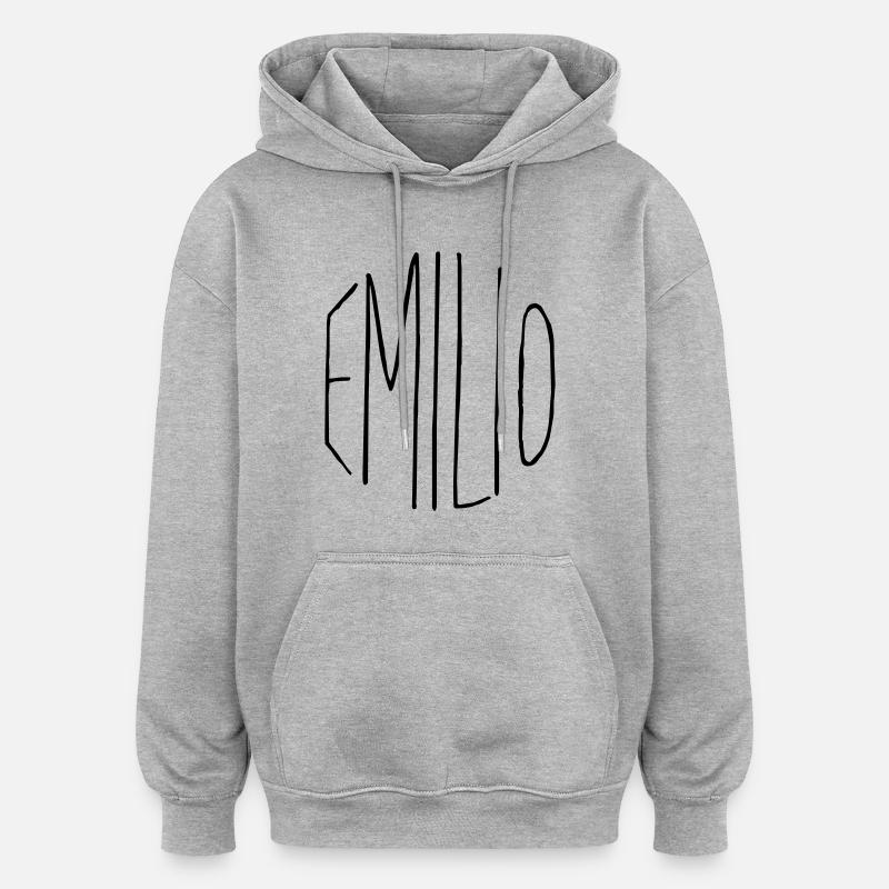 Cadeau Emilio - Sweat à capuche oversize unisexe - gris chiné