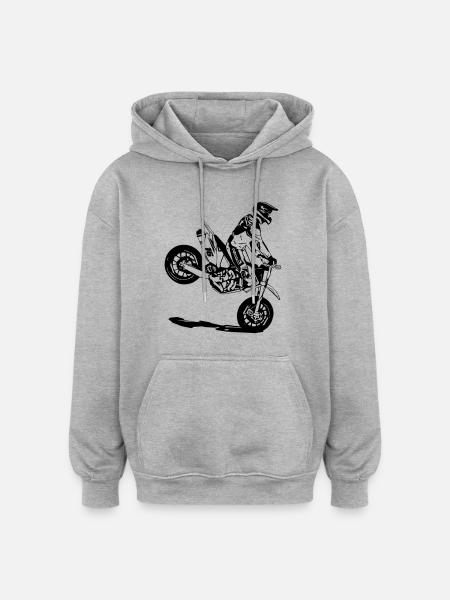 Supermoto - Oversized Unisex Hoodie - Grau meliert