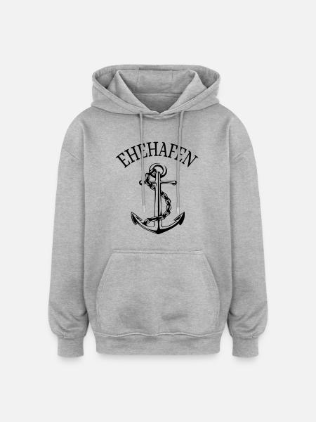 (ehehafen_anker) - Oversized Unisex Hoodie - Grau meliert