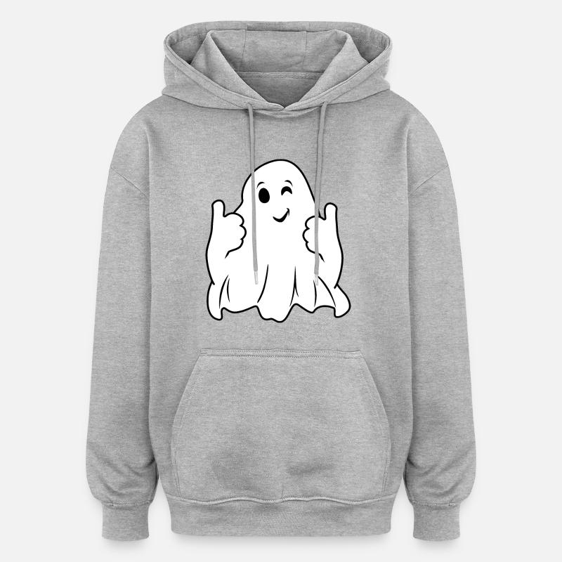 Zwinkernder Geist - Oversized Unisex Hoodie - Grau meliert