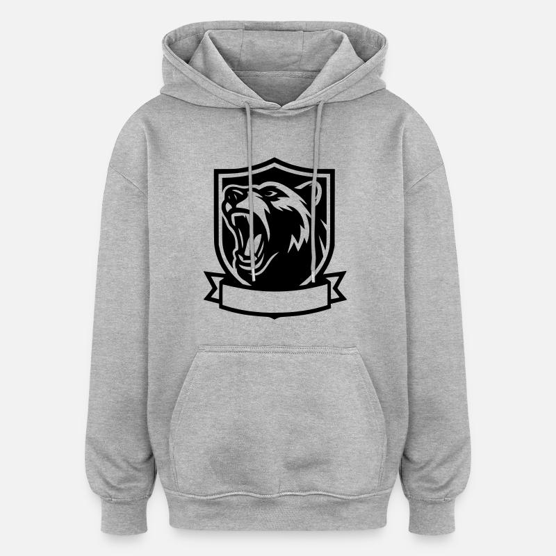 Unser Bär - Oversized Unisex Hoodie - Grau meliert