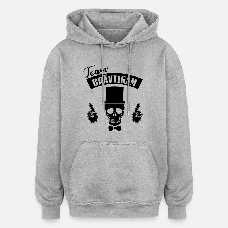 Team Bräutigam Skull - Oversized Unisex Hoodie - Grau meliert