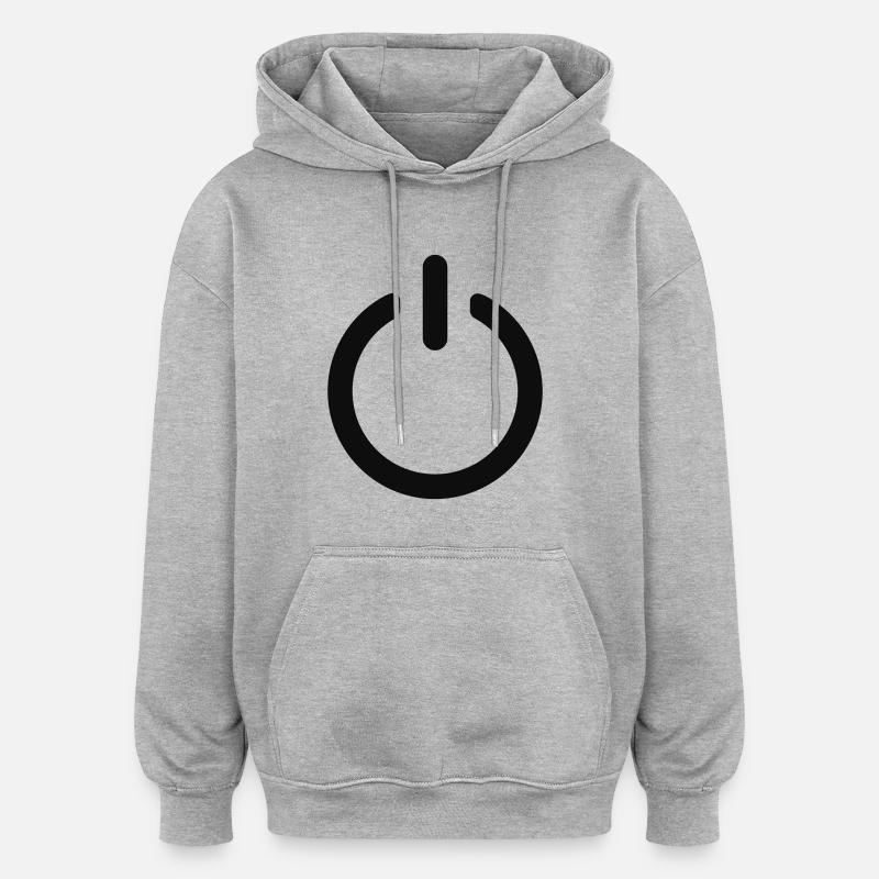 power - Sweat à capuche oversize unisexe - gris chiné