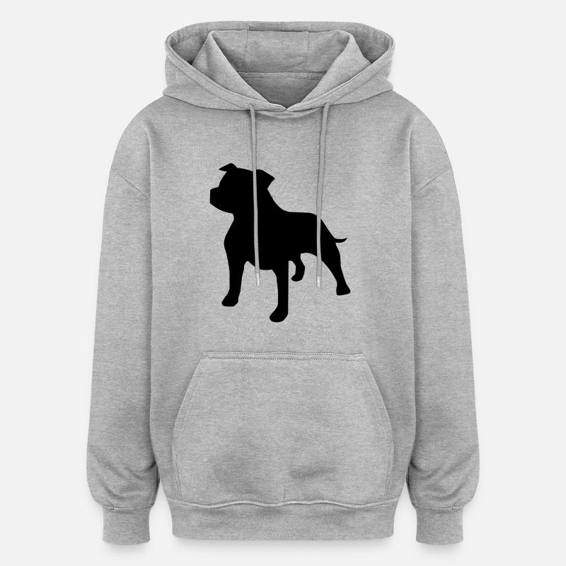 Staffie - Sweat à capuche oversize unisexe - gris chiné