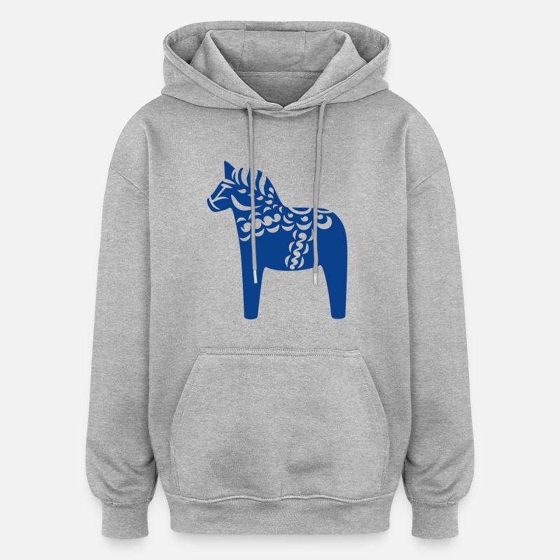 Cheval de Dala - Sweat à capuche oversize unisexe - gris chiné