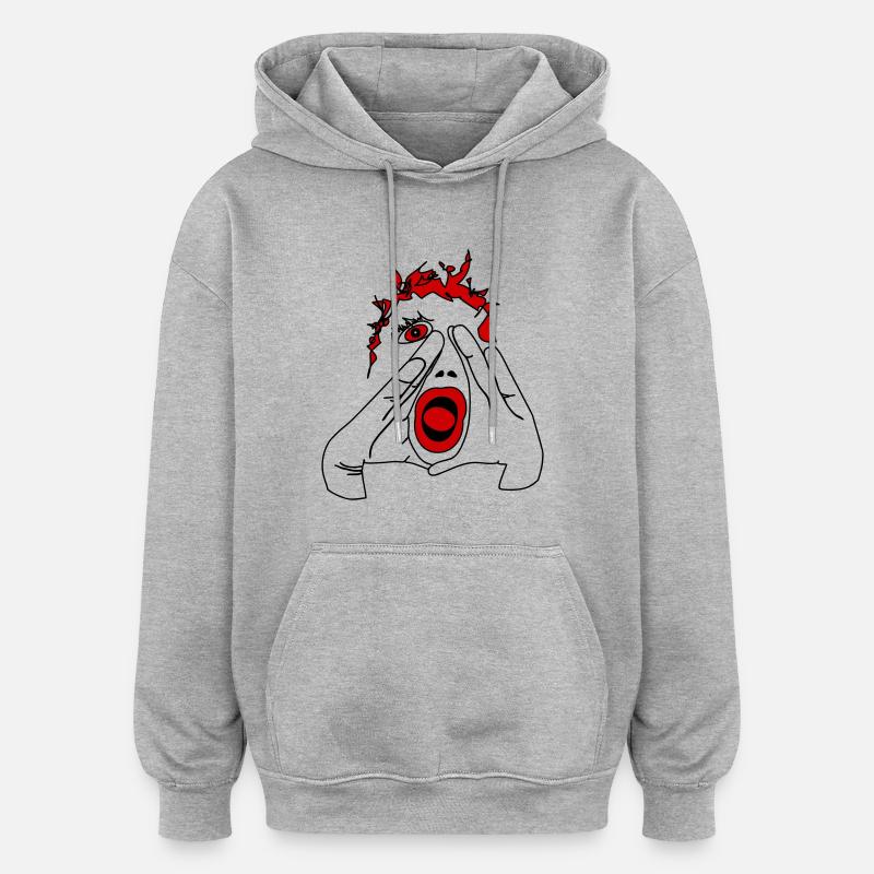 Pouvez-vous m'entendre? - Sweat à capuche oversize unisexe - gris chiné