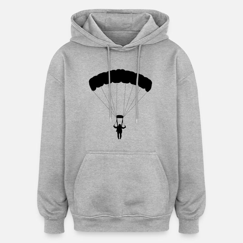 parachute parachuting skydiver - Sweat à capuche oversize unisexe - gris chiné