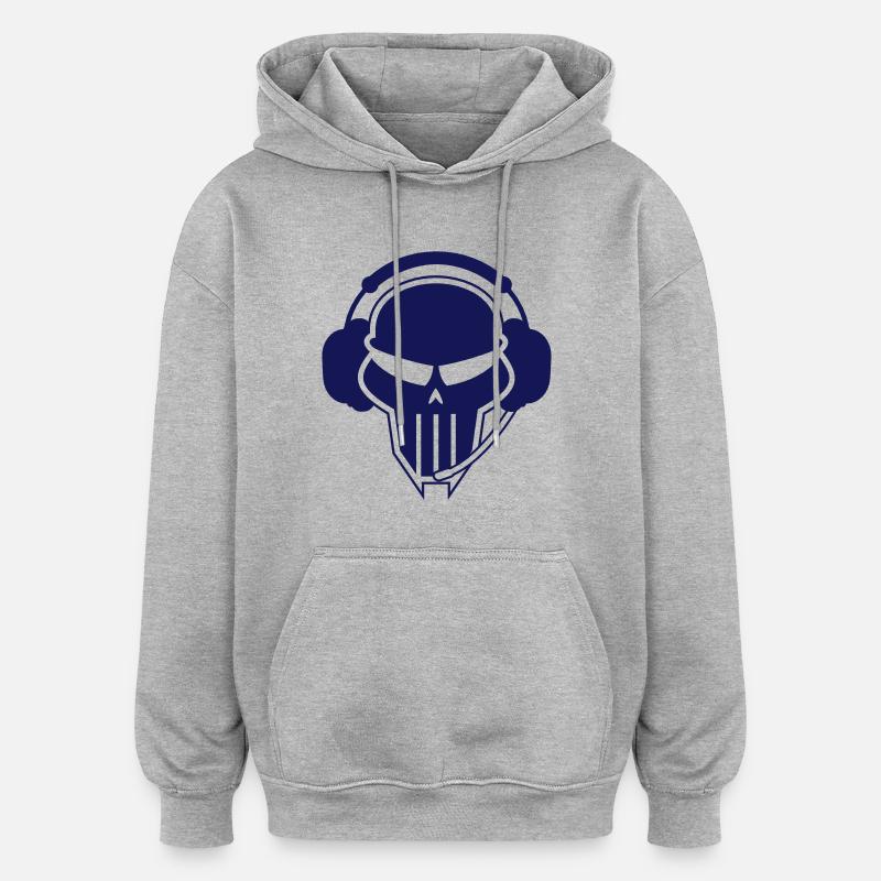 Crymax Skull - Oversized Unisex Hoodie - Grau meliert