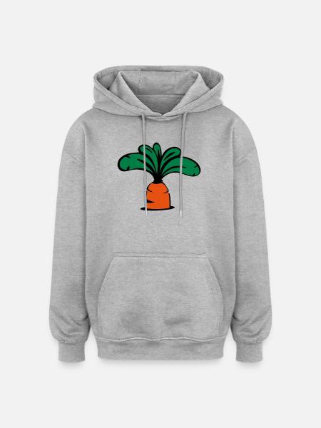 Carrot icon - Oversized Unisex Hoodie - heather grey